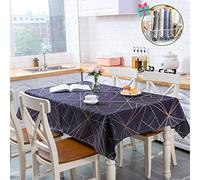Fansu Mantel para Mesa Rectangular Geometría Dorada Nórdico Antimanchas Impermeable Lavable Mantel - Adecuado para Decorar Cocina Comedor Salón Restaurante (100x140cm,Rayo)