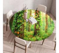 Fansu Mantel Redondo con Goma Elástica, Manteles de Mesa Ajustable con Elásticos Bordes Antimanchas Lavables para Mesa de Catering Comedor Exterior Jardín (Árbol trepador,100cm)