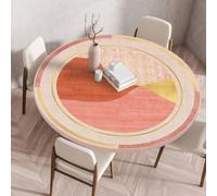 Fansu Mantel Redondo de Elástica Ajustada,Mantel Ajustable con Bordes Elásticos,Manteles Abstracta Clásica Patrón Antimanchas Lavable Decorativo para Fiestas de Picnic al Aire Libre (120cm,L)