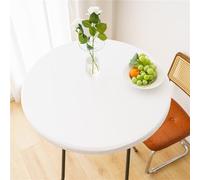 Fansu Mantel Redondo de Elástica Ajustada,Mantel Ajustable con Bordes Elásticos,Manteles Impermeables Antimanchas Lavable Decorativo para Casa Comedor (Blanco,80cm)