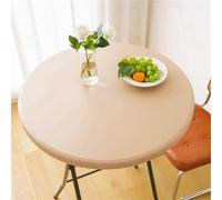 Fansu Mantel Redondo de Elástica Ajustada,Mantel Ajustable con Bordes Elásticos,Manteles Impermeables Antimanchas Lavable Decorativo para Casa Comedor (Champán,80cm)