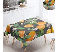 Fansu Manteles de Mesa Rectangular para Decorar, Impermeable Antimanchas Comedor Cuadrada Fruta Tropical de Impresión Manteles para Cocina/Cena/Picnic Decoración (60x60cm,Naranjas Pétalos)