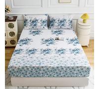 FANSU Microfibra Sabana Bajera, Elástica Sabana Bajera con 2 Fundas de Almohada, Impresión 3D Juego de Sabanas para Camas Individuales y Dobles (Rosa Azul,180x200cm)