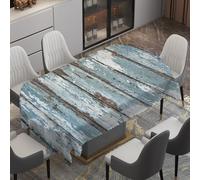 Fansu Nappe Ovale Anti Taches Lavable, Nappe de Table Ovale en Polyester Imperméable Protection de Table Moderne pour Extérieur, Jardin, Salle à Manger, Fête (Grafiti con veta de Madera 10,152x305cm)