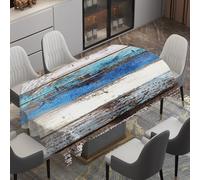 Fansu Nappe Ovale Anti Taches Lavable, Nappe de Table Ovale en Polyester Imperméable Protection de Table Moderne pour Extérieur, Jardin, Salle à Manger, Fête (Grafiti con veta de Madera 4,152x280cm)