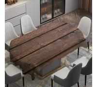 Fansu Nappe Ovale Anti Taches Lavable, Nappe de Table Ovale en Polyester Imperméable Protection de Table Moderne pour Extérieur, Jardin, Salle à Manger, Fête (Grafiti con veta de Madera 1,152x305cm)