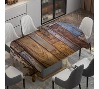 Fansu Nappe Ovale Anti Taches Lavable, Nappe de Table Ovale en Polyester Imperméable Protection de Table Moderne pour Extérieur, Jardin, Salle à Manger, Fête (Grafiti con veta de Madera 6,152x280cm)