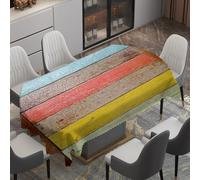 Fansu Nappe Ovale Anti Taches Lavable, Nappe de Table Ovale en Polyester Imperméable Protection de Table Moderne pour Extérieur, Jardin, Salle à Manger, Fête (Grafiti con veta de Madera 9,140x190cm)