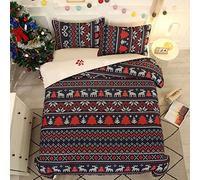 Fansu Navidad Juego de Ropa de Cama de Poliéster Microfibra Juego de Fundas de Edredón Incluye 1 Funda Nórdica y 2 Funda de Almohada (árbol de Navidad,180x210cm)