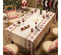 Fansu Navidad Mantel Antimanchas Mesa Rectangular de PVC, Mantel Exterior Impermeable Jardin Lavable para Casa Comedor Cocina,Jardín al Aire Libre (Albaricoque,140 * 140CM)