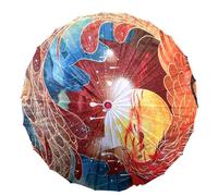 Fansu Paraguas Solar Japonés 82cm, Paraguas Chino Papel Engrasado, Sombrilla Parasol Oriental Tela de Seda para Bodas Foto Prop Favores de Fiesta Recitales de Baile, Animal (Fénix rojo,Diámetro 82cm)