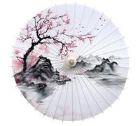 Fansu Paraguas Solar Japonés, Paraguas Chino Papel Engrasado Sombrilla de Tela de Seda para Bodas, Despedidas de Soltera, Favores de Fiesta, Recitales de Baile (Estilo 64,Diámetro 84cm)