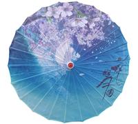 Fansu Paraguas Solar Japonés, Paraguas Chino Papel Engrasado Sombrilla de Tela de Seda para Bodas, Despedidas de Soltera, Favores de Fiesta, Recitales de Baile (70cm,ZS3 Flor morada)