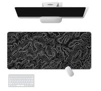 Fansu Patrón de Línea Alfombrilla Ratón, Alfombrilla Ratón XXL/XL/L, Alfombrilla Gaming con Bordes Cosidos y Base Goma Antideslizante, Mouse Pad para Hogar y Oficina (600x300mm,Negro)