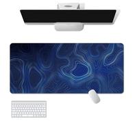 Fansu Patrón de Línea Alfombrilla Ratón, Alfombrilla Ratón XXL/XL/L, Alfombrilla Gaming con Bordes Cosidos y Base Goma Antideslizante, Mouse Pad para Hogar y Oficina (900x400mm,Azul)