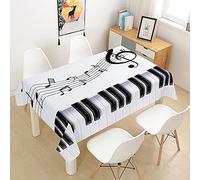 Fansu Piano Manteles de Mesa Rectangular para Decorar, Impermeable Antimanchas Comedor Cuadrada de Impresión Manteles para Cocina/Cena/Picnic Decoración (Nota Musical,140x160cm)