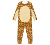 Fansu Pijamas Enteros de Mangas Largas para Niños, Estampado de Leopardo 3D Pijamas Dos Piezas Bebé Niño Niña Otoño Juego de Pijama Camisetas y Pantalones Patrón de Dibujos Animados