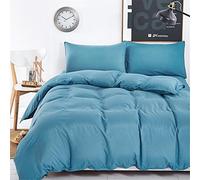 Fansu Plain Juego de Ropa de Cama de 4 Piezas Color sólido Juego de Fundas de Edredón Incluye 1 Funda Nórdica y 1 Sábana encimera 2 Funda de Almohada (Cama 135/140-180x220cm,Azul Real)