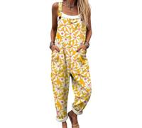Fansu Plantas y Flores Mono Mujer Verano Holgado (Amarillo,4x_l)