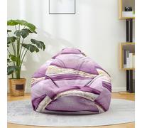 Fansu Puff Girasol Estampado en Mármol, Puff Funda para Saco de Judías sin Relleno Duradero y Lavable Salon Bean Bag para Adultos y Niños (Oro Púrpura 2,80x90cm)