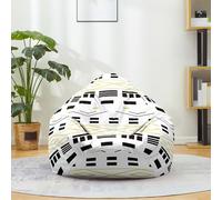 Fansu Puff Girasol Estilo Bohemio, Puff Funda para Saco de Judías sin Relleno Duradero y Lavable Salon Bean Bag para Adultos y Niños (Oro blanco1,80x90cm)