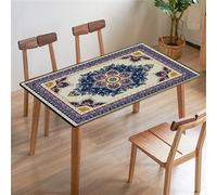 Fansu Rectangular Mantel para Mesa con Borde, Bohemia Exótico Funda de Mesa para Decorar Antimanchas Comedor Protector de Cuadrada Manteles para Cena/Picnic (Azul Pavo Real,153x77cm)
