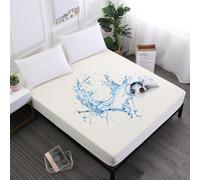 Fansu Sabana Bajera Elastica, Color Sólido Impermeable Sabanas Bajera Microfibra Suave Cómoda Sabana Bajeras Ajustable Transpirable para Cama Individual Matrimonial (Beige,80x200cm)