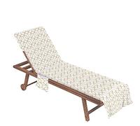 Fansu Toallas de Playa para Tumbona, Cubierta para Silla de Piscina, Fundas para Tumbona de Microfibra con Bolsillo Lateral para Exteriores, Jardín, Tumbonas (75x210cm,rombo Dorado)