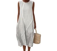 Fansu Vestido Largo Mujer Sin Mangas | Verano Casual Maxi Talla Grande, Vestido Mujer Largo Casual Elegante Midi Holgado para Diario, Fiesta, Playa, Vacaciones