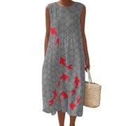 Fansu Vestido Largo Mujer Sin Mangas | Verano Casual Maxi Talla Grande, Vestido Mujer Largo Casual Elegante Midi Holgado para Diario, Fiesta, Playa, Vacaciones