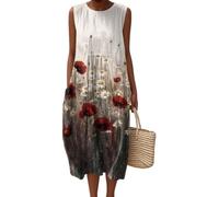 Fansu Vestido Largo Mujer Sin Mangas | Verano Maxi Talla Grande, Vestido Mujer Largo Casual Elegante Midi Holgado para Diario, Fiesta, Playa, Vacaciones, Boda
