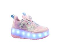 FANSU Zapatillas con 2 Ruedas Niña, Zapatos Patines con Ruedas Luces LED Coloridos Parpadeante 2 en 1, Niño Carga con USB Calzado de Skateboarding al Aire Libre 28-38 EU