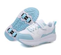 Fansu Zapatos con Ruedas para Niñas y Niños, Zapatillas con 4 Ruedas Extraíbles, Patines Multiusos 2 en 1, Zapatillas Deportivas al Aire Libre Retráctil