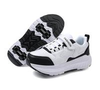 Fansu Zapatos con Ruedas para Niñas y Niños, Zapatillas con 4 Ruedas Extraíbles, Patines Multiusos 2 en 1, Zapatillas Deportivas al Aire Libre Retráctil