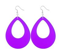 FANSWAN - 1 par de aretes de neones para mujer, color verde, clásico, ligeros, joyería de moda para los años 80, Plástico, No es una piedra preciosa