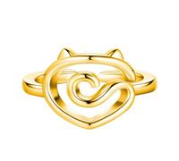 FANSWAN - Anillos de ganchillo para gatos, anillos de guía de hilo de metal, joyería de moda, adorno de moda para amantes de las manualidades, 1, Metal, Sin piedras preciosas