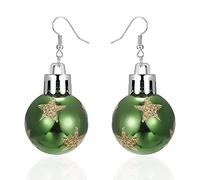 FANSWAN - arete colgantes de resina con lentejuelas, diseño de estrella y luz de estrella, para Navidad creativa, Metal, No es una piedra preciosa