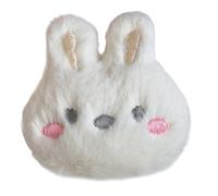 FANSWAN Broche de cabeza de conejo de peluche de dibujos animados, suave y cómodo, insignia para niños y adultos, accesorio de mochila de moda, Peluche, No es una piedra preciosa
