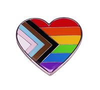 FANSWAN Broche de solapa transgénero con diseño de corazón arcoíris para camisa, sombrero, ropa, joyas, regalos, cobre, sin piedras preciosas, cobre, sin piedras preciosas, Cobre, No es una piedra