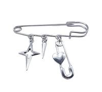 FANSWAN Broche gótico, diseño de estrella de cinco puntas, clip de papel, accesorio de moda para zapatillas de deporte, Metal, No es una piedra preciosa