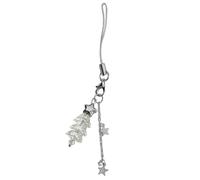 FANSWAN Colgante de metal para árbol de Navidad hecho a mano, cadena de teléfono, elegante colgante de bolsa para teléfono, adecuado para fiestas diarias, plata, cable de teléfono móvil 1, Mobile