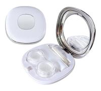 FanSynrare Contenedor para Lentes de Contacto All-in-One Caja Compacta con Espejo Integrado - Pinzas, Botella de Solución & Insertador para Uso Diario y Viajes