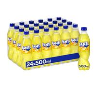 Fanta Limón, Refresco de Limón Elaborado a partir de Zumo, Bajo en Calorías - Botella 500 ml Pack de 24 - Pack de 24