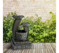 Blumfeldt Fantaghiro Fuente ornamental Fuente de jardín 3W Solar LED Poliresina Efecto piedra