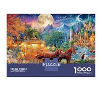 Fantasia a la luz de la Luna Jigsaw Carruaje tirado por Caballos Puzzle Mil Piezas para Jóvenes Adultos - Papel Resistente Entretenimiento Decoración Duradero 70x50cm/1000pcs