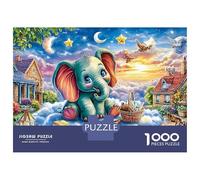 Fantasía Animal Garden Elefante en el Pueblo de los Cuentos de Hadas Puzzle 1000 Piezas Pasatiempo Creativo Entretenimento Juego De Habilidad A Partir De 14 Años 38x26cm/1000pcs