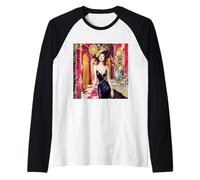 Fantasía Art Deco Lady Camiseta Manga Raglan