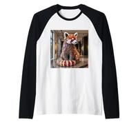 Fantasía Art Deco Panda Camiseta Manga Raglan