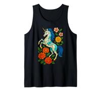 Fantasía Arte Ecuestre Geométrico Mosaico Floral Unicornio Camiseta sin Mangas