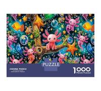 Fantasía Axolotl Puzzle 1000 Piezas - Sólido Y Duradero & Mejora De La Concentración Vida Marina Vista - para Entusiastas De Puzzles 52x38cm/1000pcs Regalo Ideal
